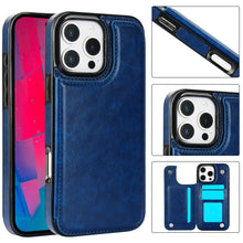 Load image into Gallery viewer, For iPhone 16 15 14 Plus 13 12 Mini 11 Pro Max PU Leather Case Kickstand Card Holder, Double Magnetic Clasp and Durable Shockpro - Horizon Global Essentials