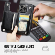 Load image into Gallery viewer, For iPhone 16 15 14 Plus 13 12 Mini 11 Pro Max PU Leather Case Kickstand Card Holder, Double Magnetic Clasp and Durable Shockpro - Horizon Global Essentials