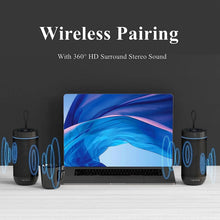 Load image into Gallery viewer, Bluetooth Speaker, IP65 Waterproof Portable Speaker with 360° HD Stereo Sound, Punchy Bass, TWS Pairing, 24H Playtime, Wireless Speakers for Home/Outdoor/Camping/Beach, Gifts for Unisex